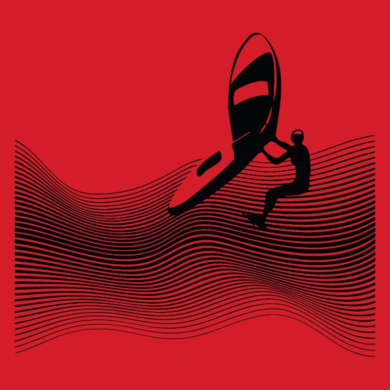 Wingfoiler on graphic waves