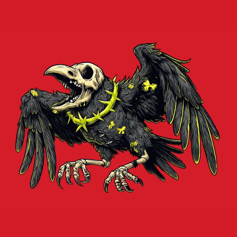 Neon-Skelett-Krähe