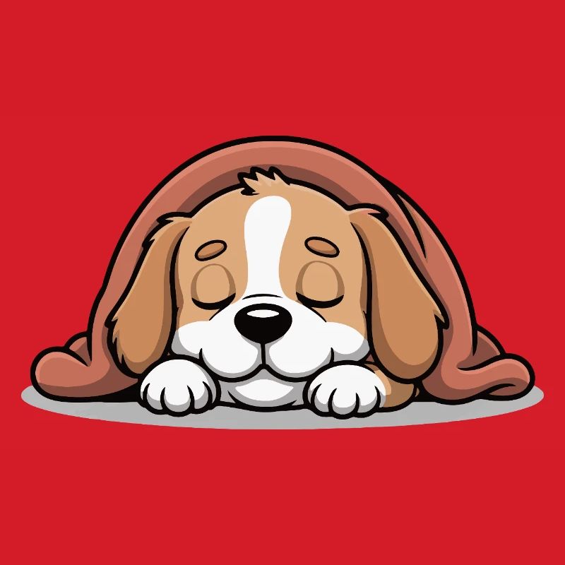 Schlafender Beagle unter Decke