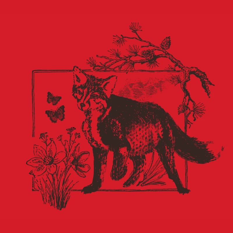 Waldfuchs im Blumenrahmen
