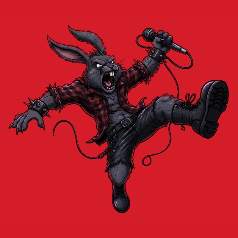 Heavy Metal Easter Bunny Rocker Easter Hardcore Bunny