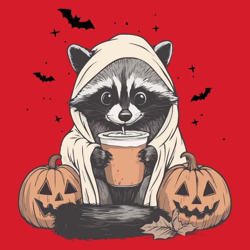 Halloween Pullover, Waschbär Halloween, Geschenk