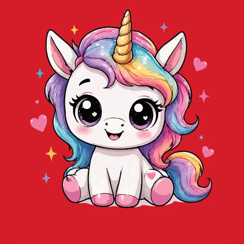 Kawaii Einhorn Regenbogenpferd