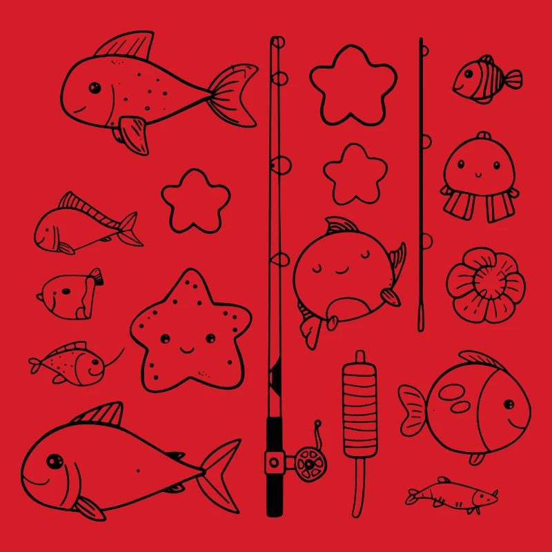 Fischen Comic Stil