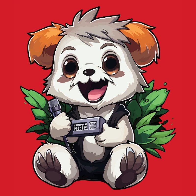 Panda Gamer mit Controller