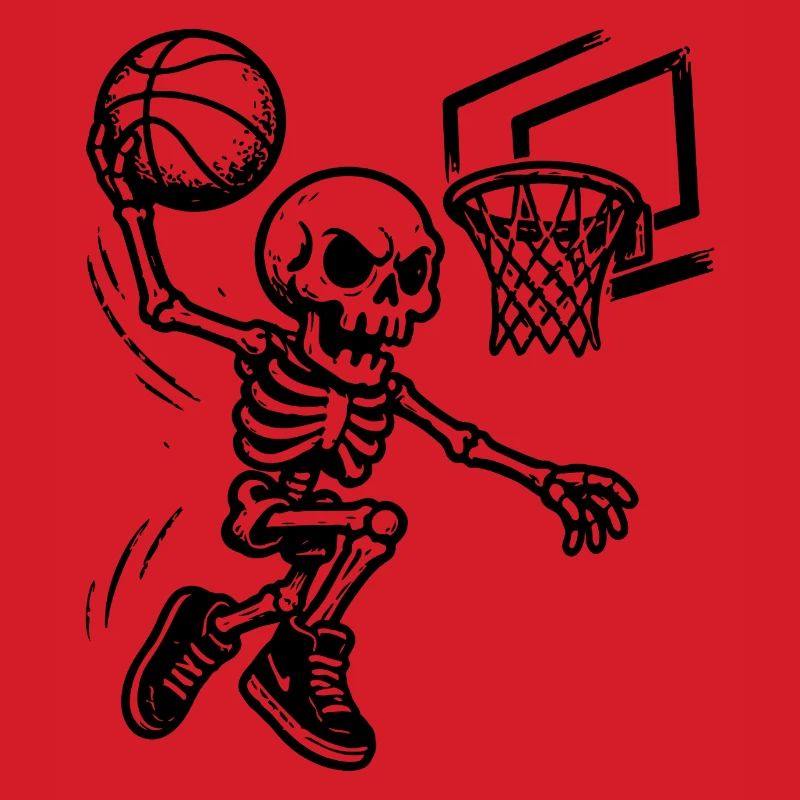 Basketball Skelett Dunking