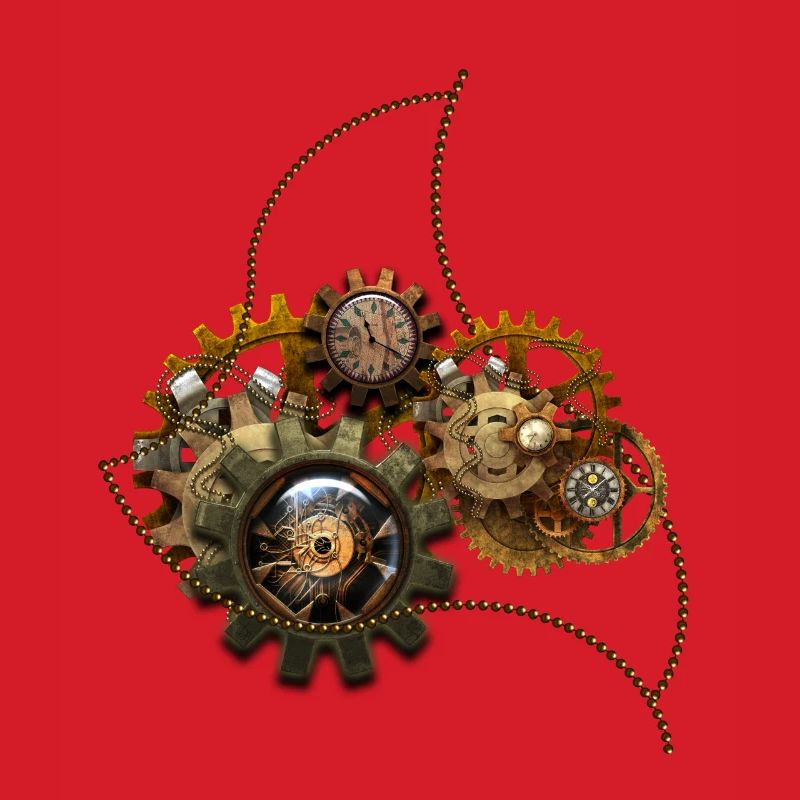 Steampunk, wunderbare Uhr mit Getriebe.