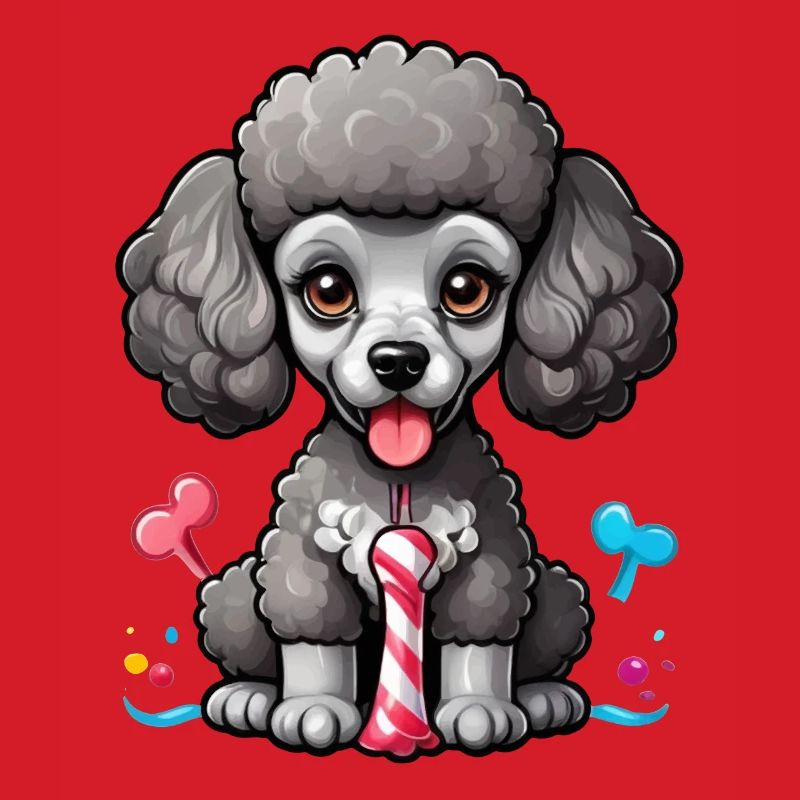Playful Black Poodle