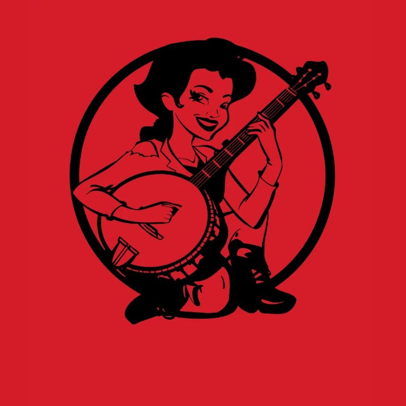 Banjospielerin Comic Look