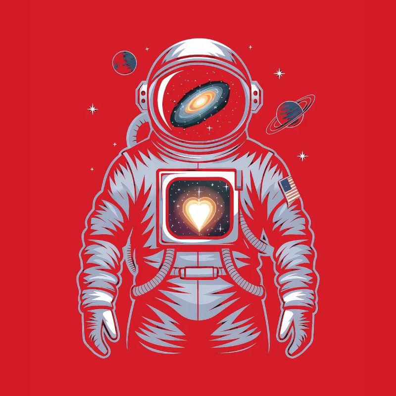 Conception d’astronaute de cœur de l’espace