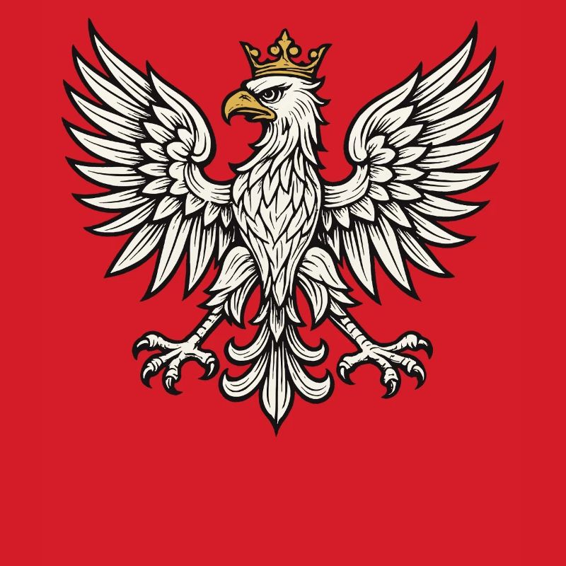 Poland White Eagle Minimal Heraldic Design