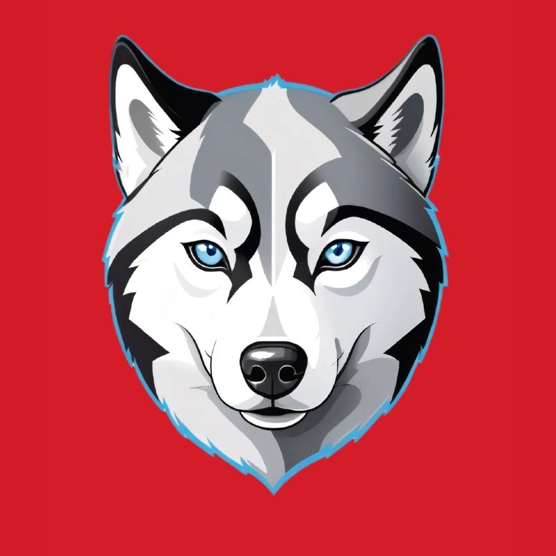 Geometric Wolf Head Blue-Eyes