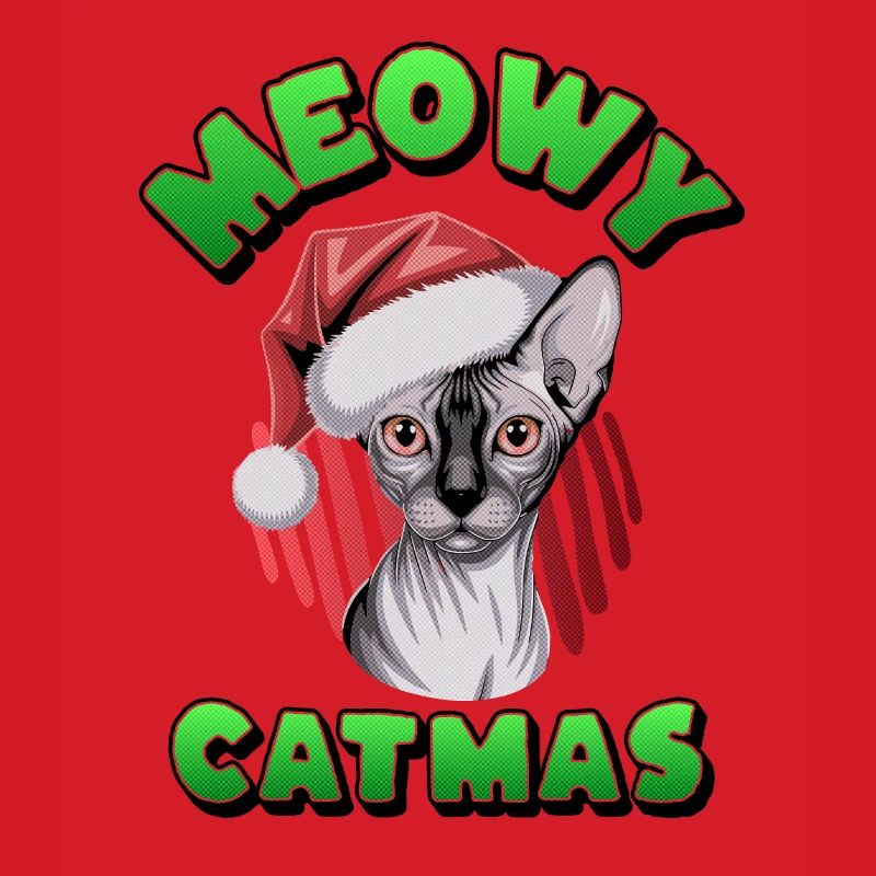 Weihnachts-Sphynx-Katzen-Weihnachtsmann