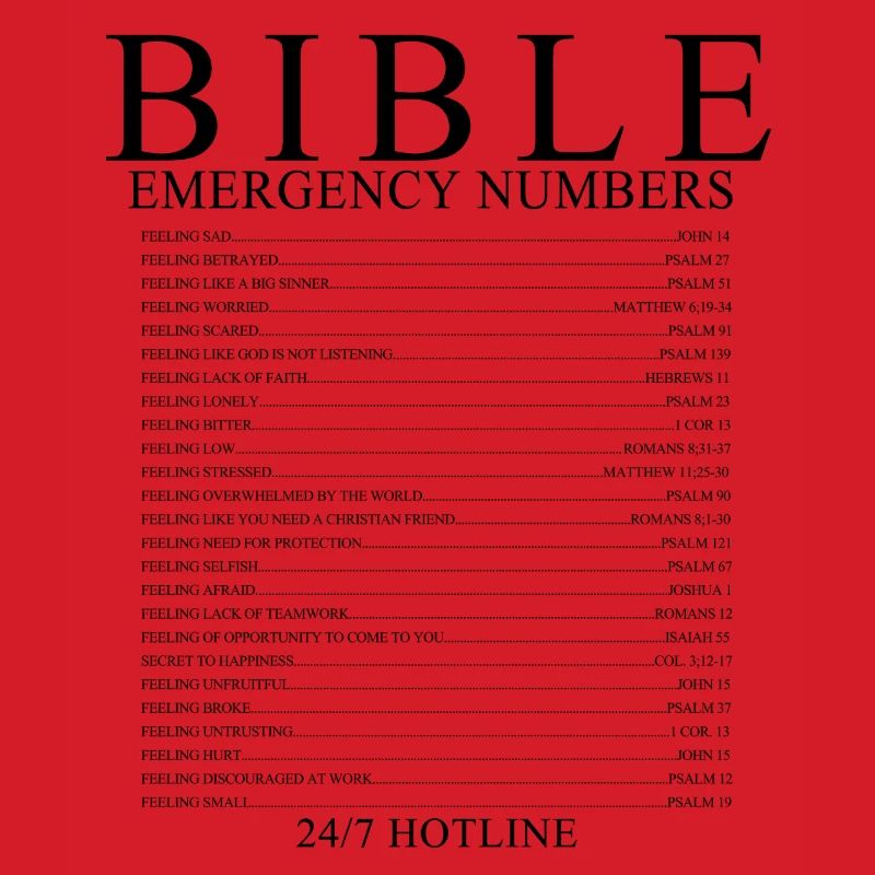 Bibel-Notfallzahlen Christliches Glaubensdesign