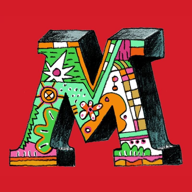 M Farbexplosion Doodle-Kunst