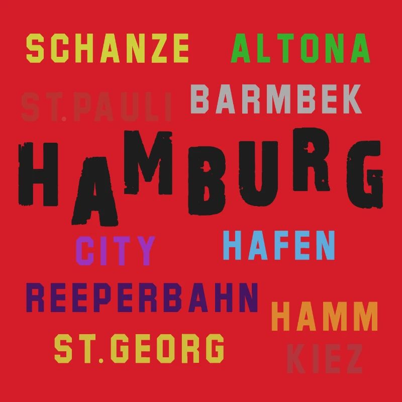Collage typographique du quartier de Hambourg