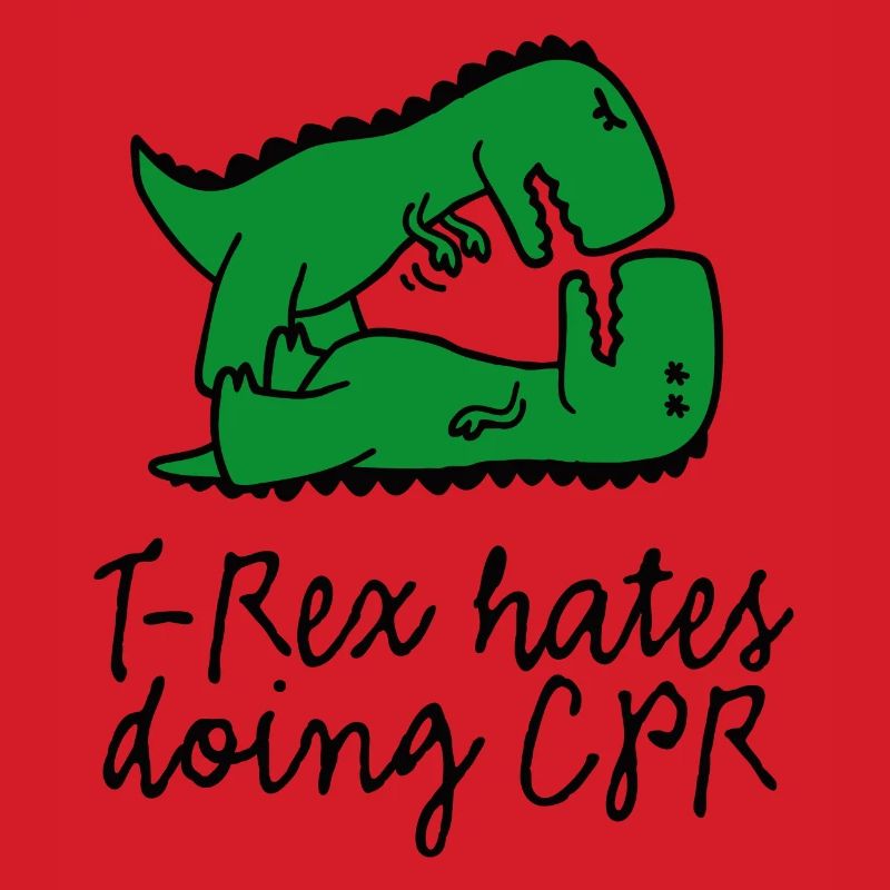 T-Rex hates doing CPR first aid instructor