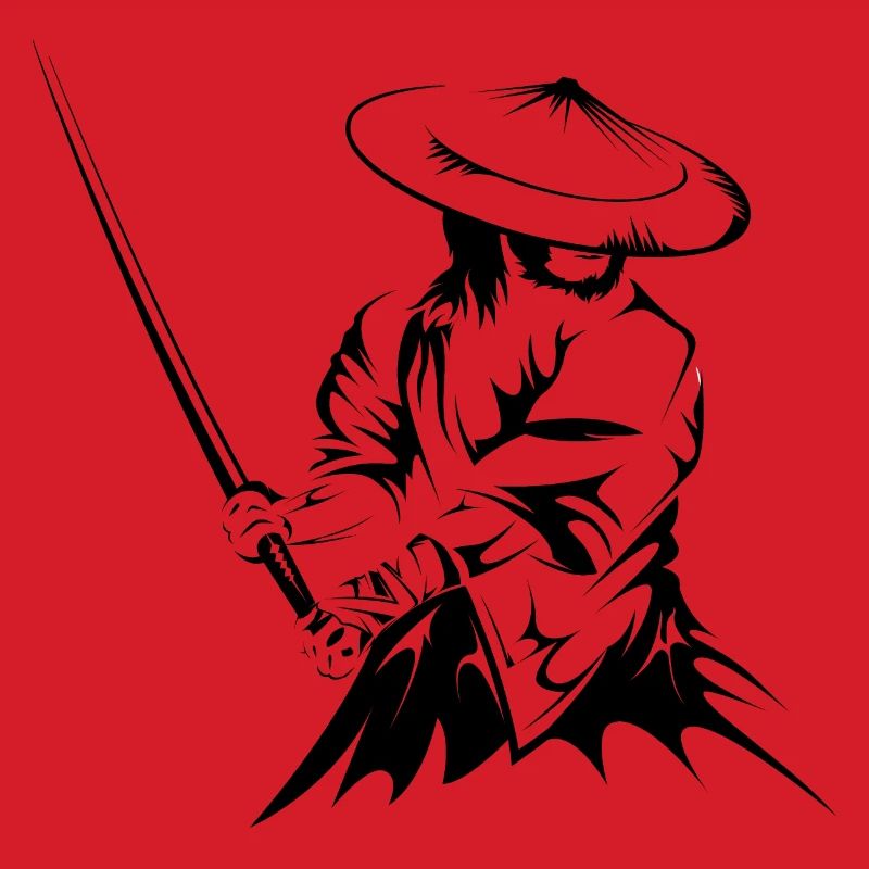 samurai sword fighter present gift art work