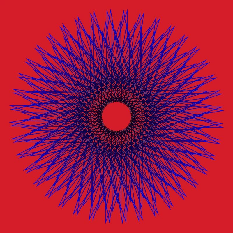 Blue radial star pattern