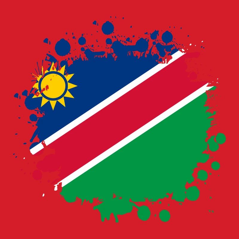 Namibia Flaggen Klecks Design
