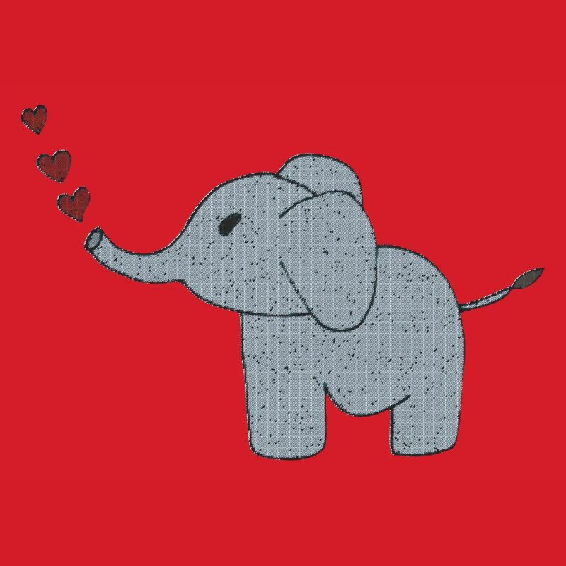 elefant gewebe mit herzen