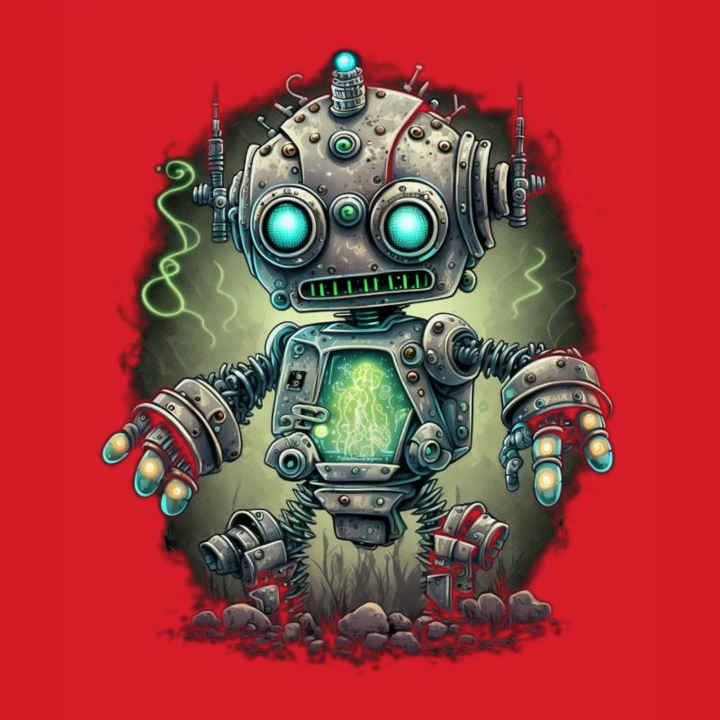 Neon Steampunk Roboter