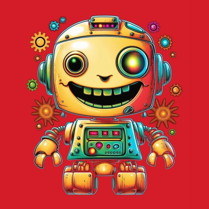 Neon Robot Pop Gear