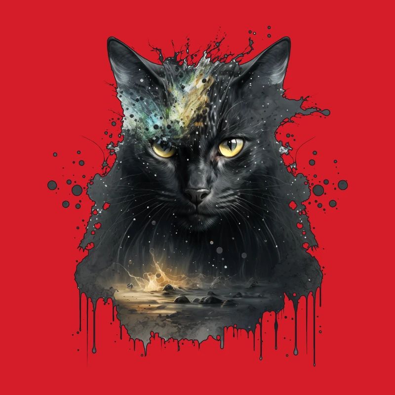Chat noir dans la conception de l’espace