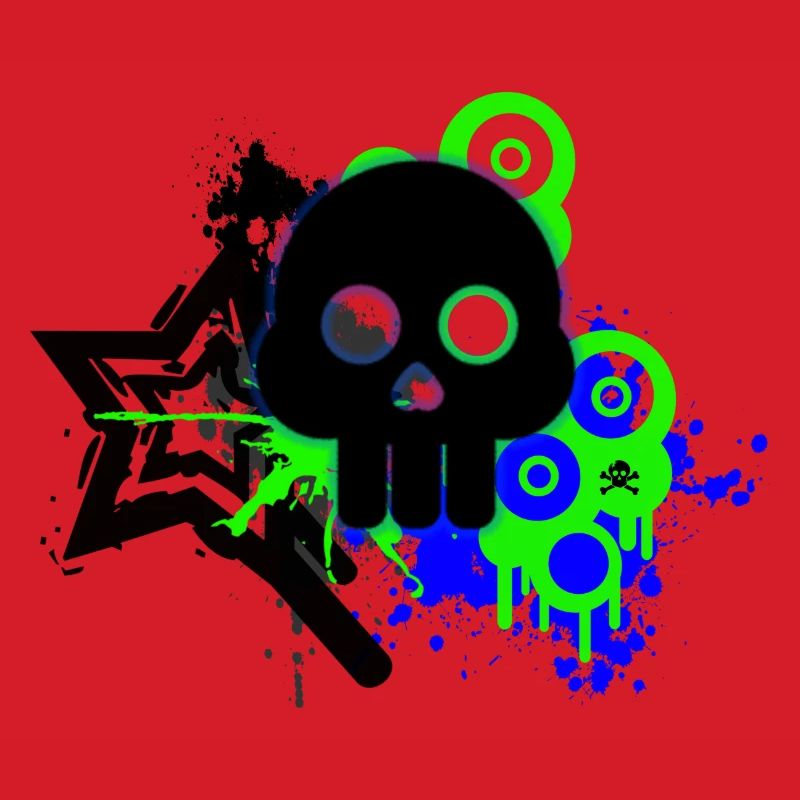 Neon Schädel Spritzer