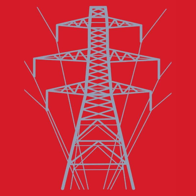 Weiße Strommast-Silhouette