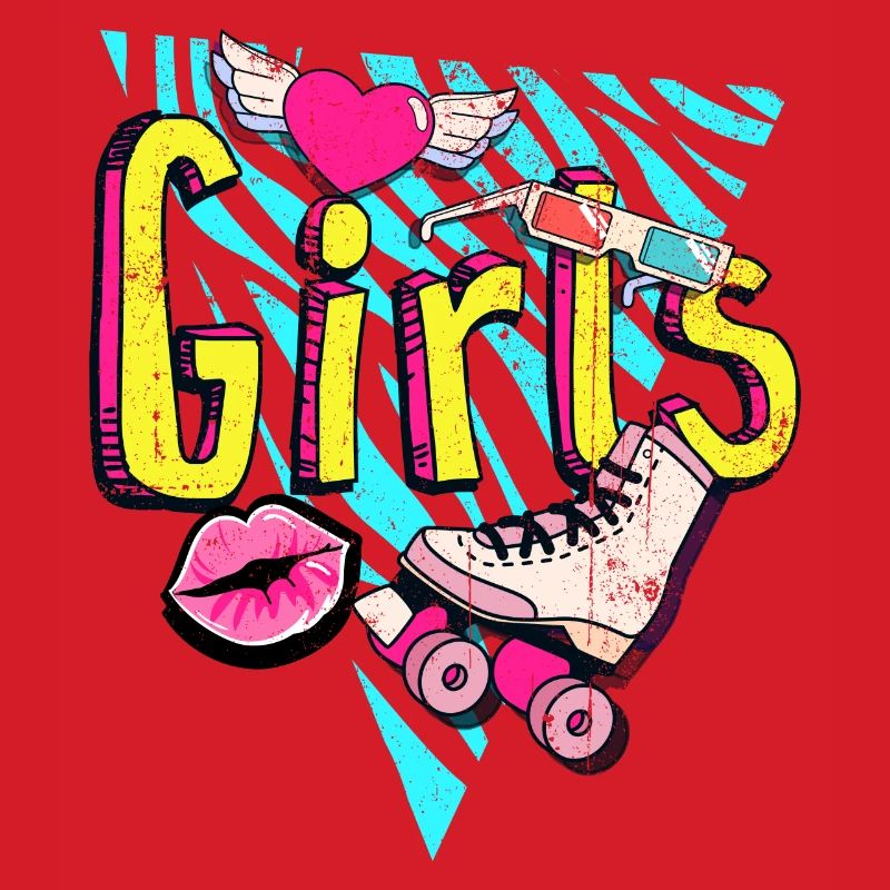 Mädchen Retro Roller Pop Art