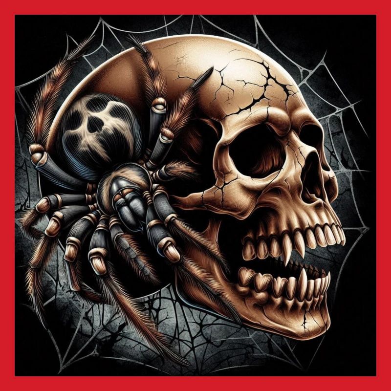 Totenkopf und Spinne