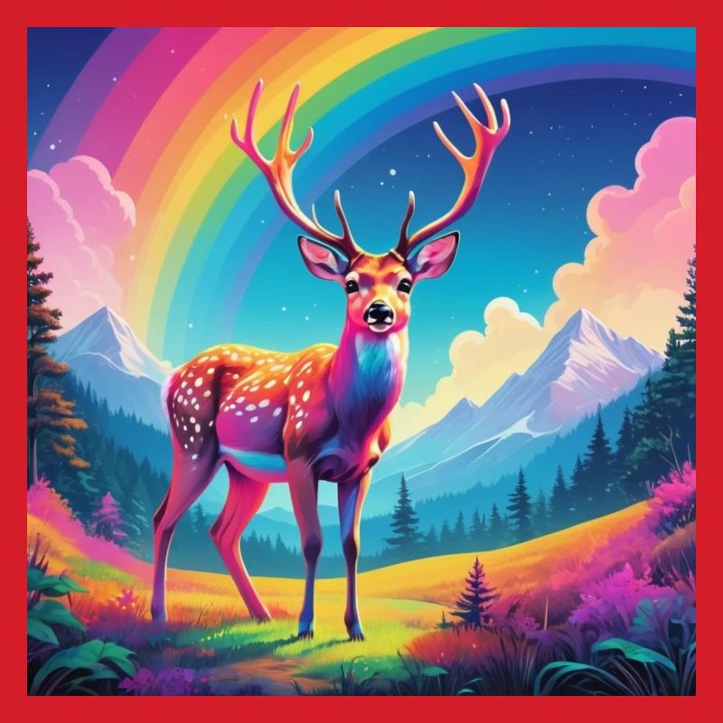 Hirsch mit Regenbogen