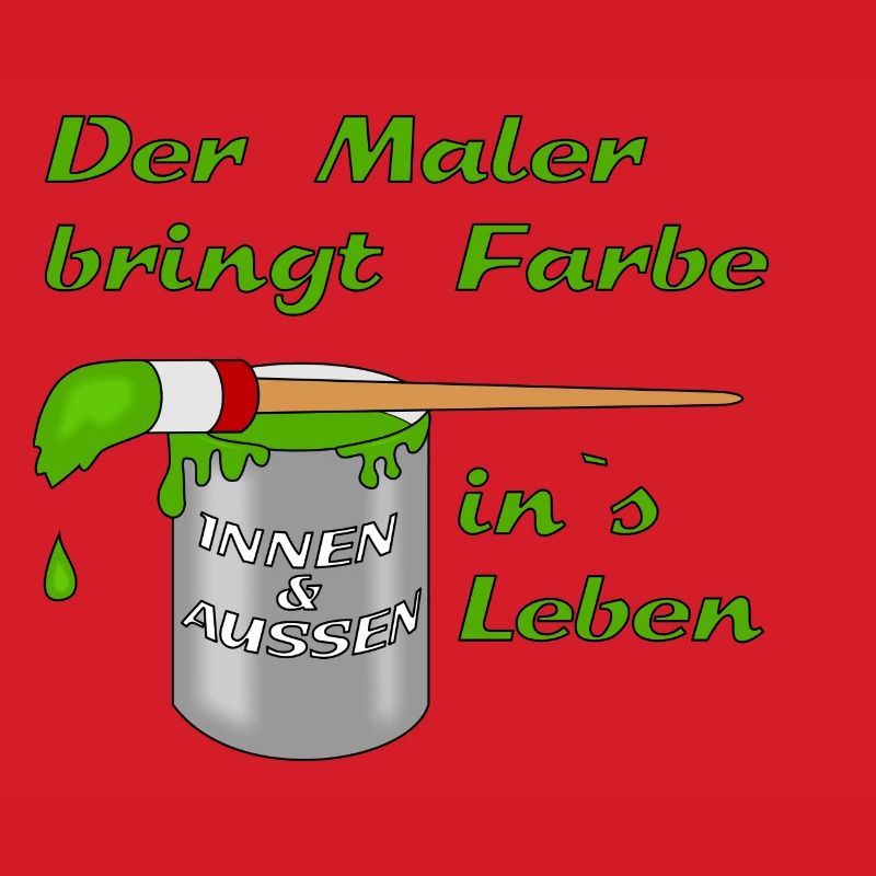 Maler Farbtopf mit Pinsel