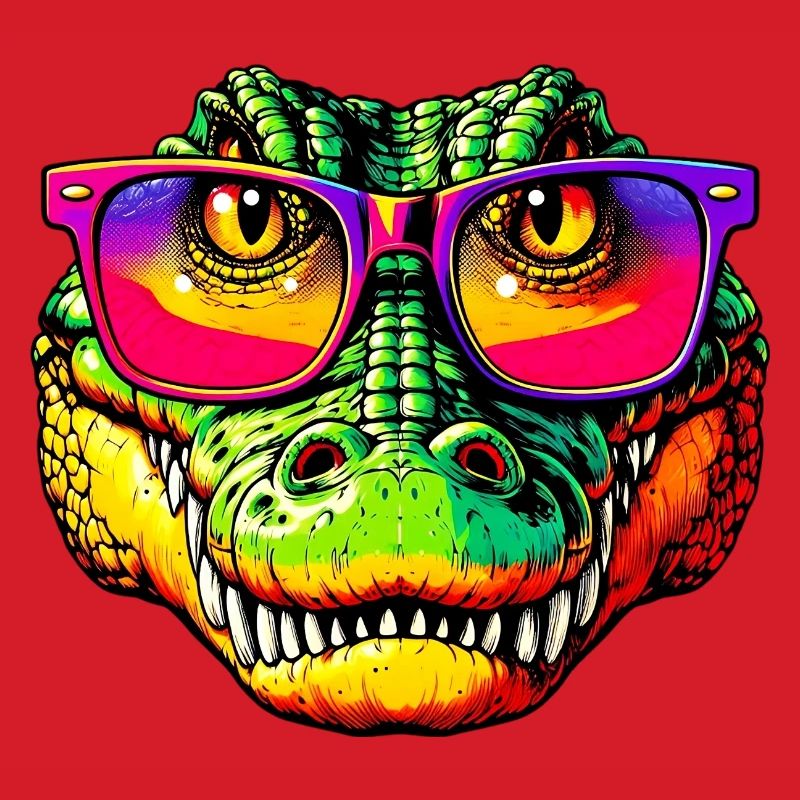 Crocodile with sunglasses