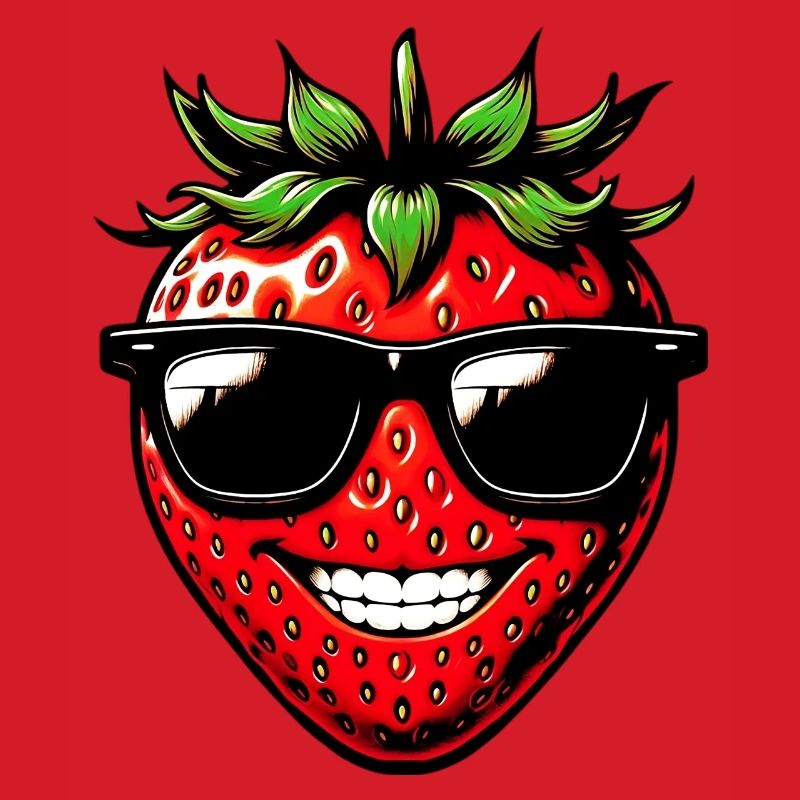 Erdbeere mit Sonnenbrille