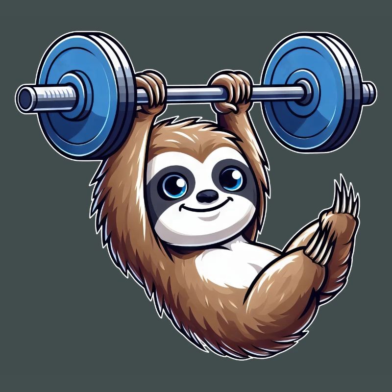 Sloth Dumbbell Pull-Up Workout Funny