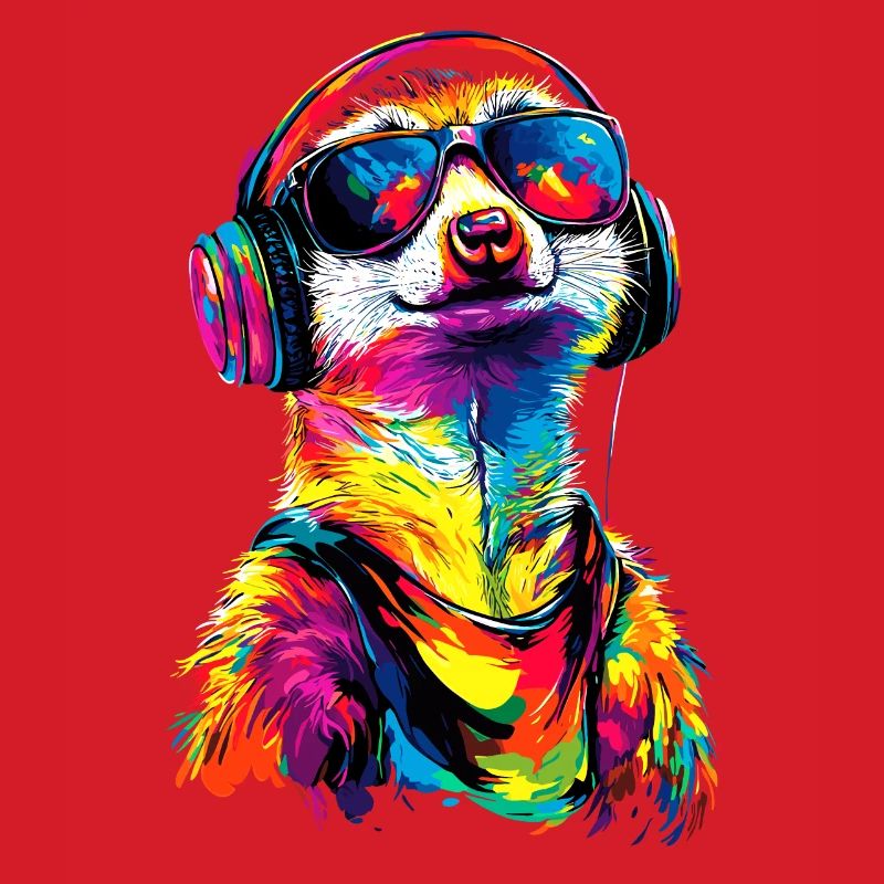 Erdmännchen Sonnenbrille Bunt Süßes Erdmännchen