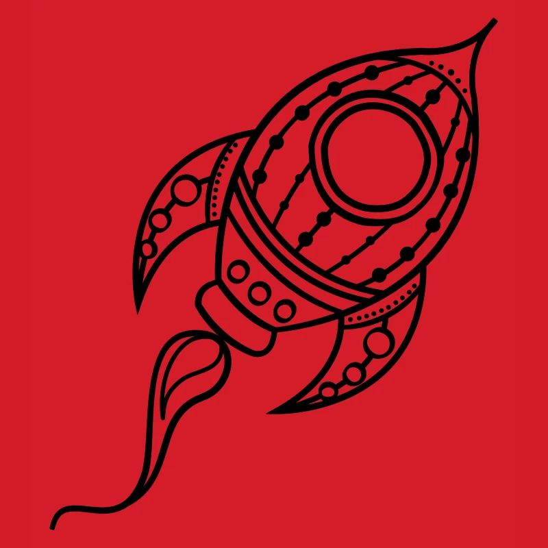 Rakete Schiff Doodle Raumfahrt