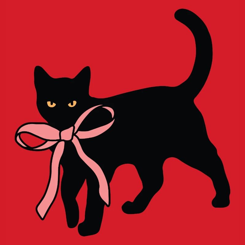 Schwarze Katze mit Fliege