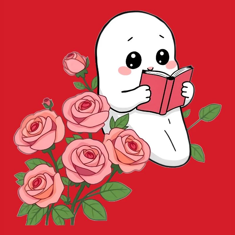 Gespenst liest ein Buch