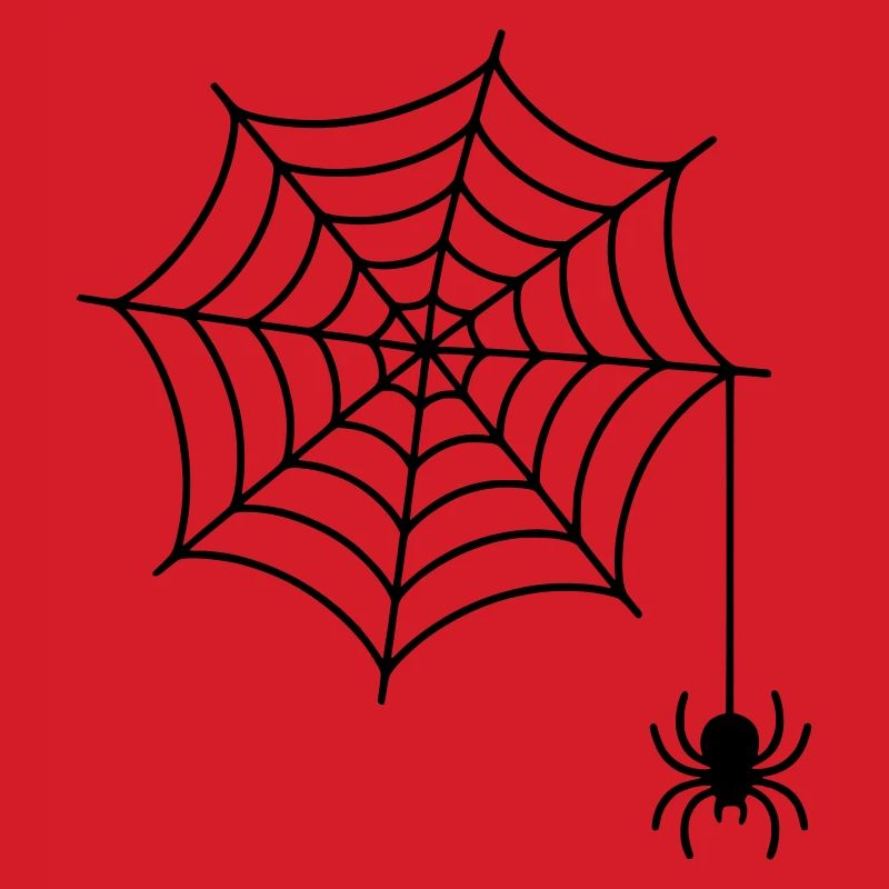Spinnennetz mit Spinne Silhouette