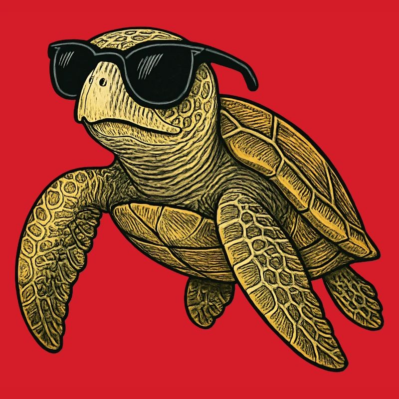 Cool turtle with sunglasses