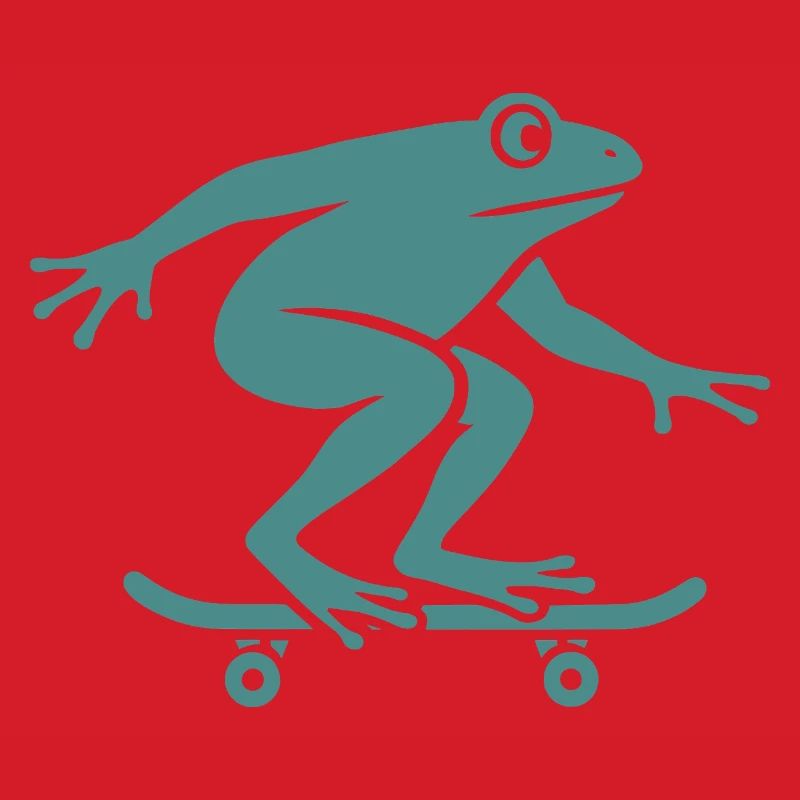 Minimalist Frog Toad Toad Skateboarder
