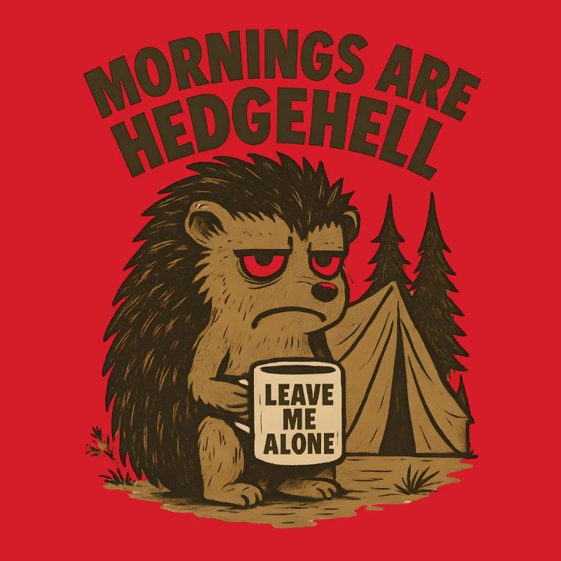 Igel mit Kaffeetasse