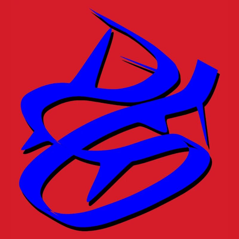Dynamisches blaues Graffiti-Design