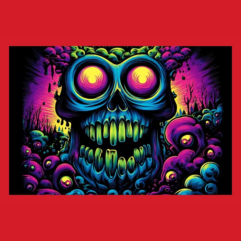 Glühender psychedelischer Schädel