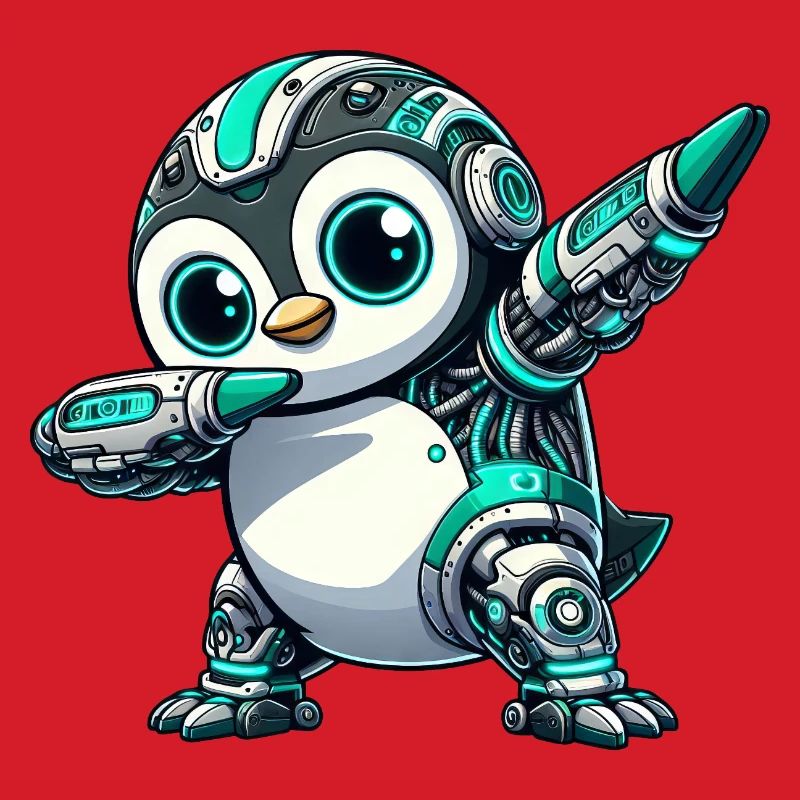 Futuristic Penguin Robot Cyborg Technique