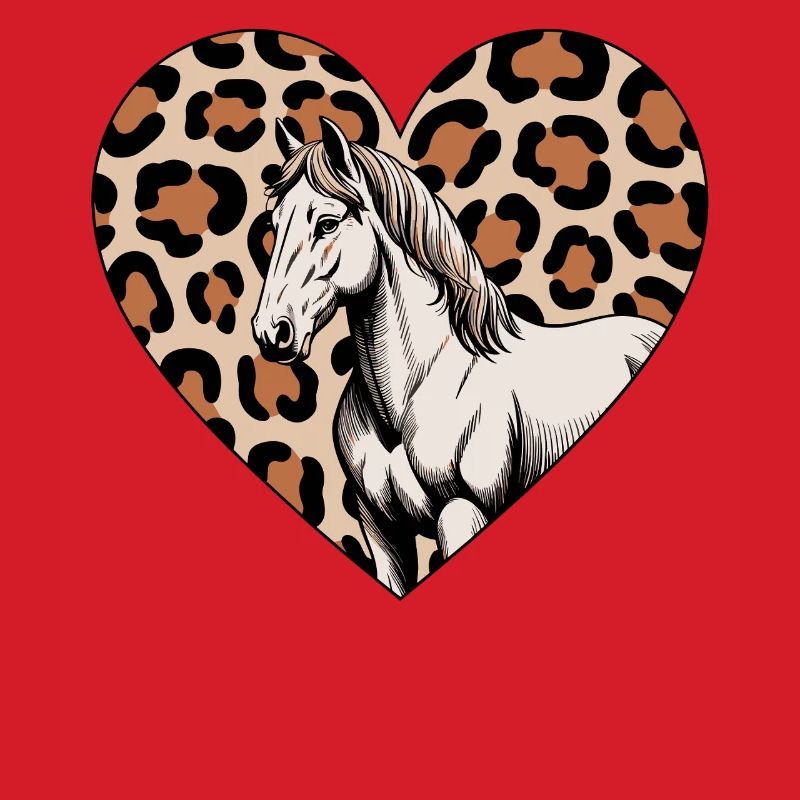 Leopard Herz mit Pferd