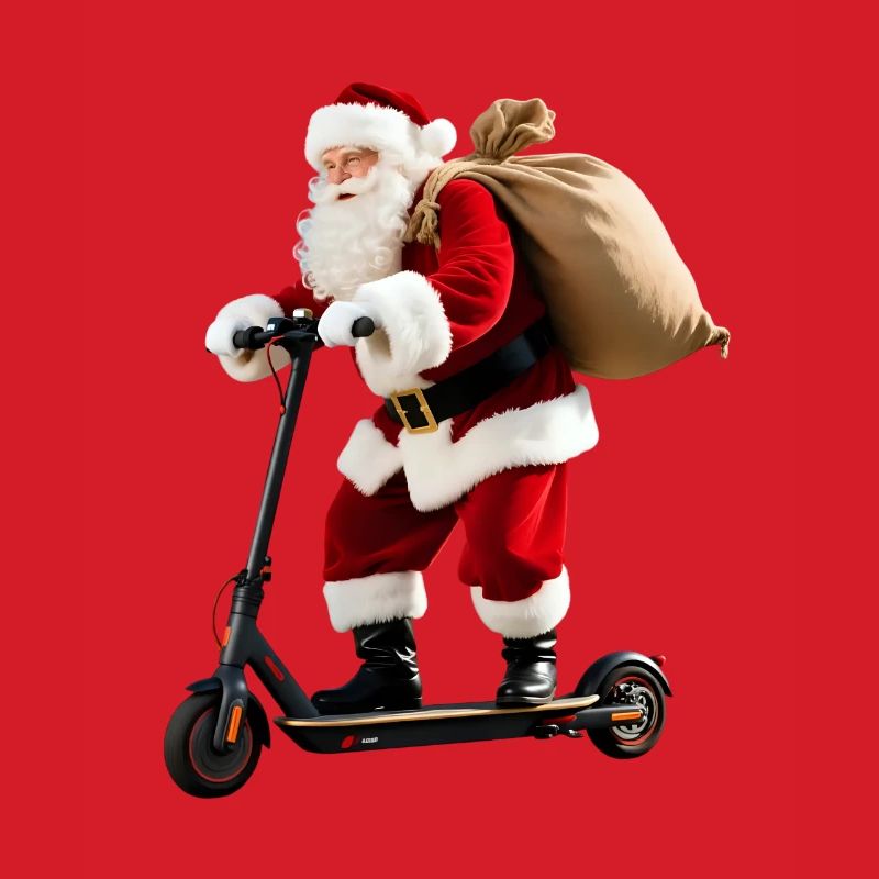 Weihnachtsmann auf Roller